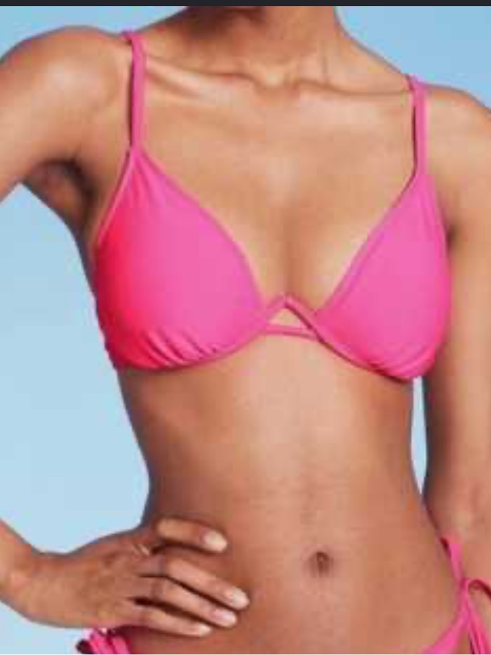 wild fable Neon Pink Bikini Top with Adjustable Straps